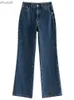 Kvinnors jeans fsle high street stil bootcut jeans för kvinnor 2023 Autumn New Look Slim Tall Trousers Casual High midja i full längd Jean Female YQ240104