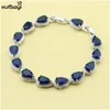Xutaayi conjuntos de joias de prata de alta qualidade azul criado safira colar/anéis/brincos/pulseira para mulheres 240102