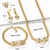 316L Stainless Steel Micro Inlaid Zircon Leopard Head Bracelet Necklace Earring Ring Women's Jewelry Set 240103