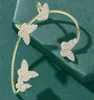 Pretty Diamond 3D Butterfly Mankiet Modna moda luksusowe projektantki mankietowe dla kobiety dziewczęta złote pudełko prezentowe 1236 B363774903256561