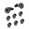 VAGULA Black Cufflink Stud 8 Pcs Set Bonito Gemelos Tuxedo Collar S20 240104