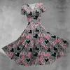 Partykleider Langes Kleid Tägliche knöchellange Winterfrauen 2024 V-Ausschnitt mit kurzen Ärmeln Valentinstagkleider für Vestidos Longos