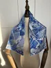 Schals 2024 Ankunft Mode Elegant Blau 18mm Seidenschal 90 cm Quadratischer Schal Twill Wrap Für Frauen Dame Mädchen Geschenk