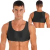 Canotte da uomo Canotte da uomo lucide senza maniche Tinta unita Canotte Sport Yoga Ginnastica Allenamento Fitness Esercizio Gilet Costumi da bagno Costumi da bagno