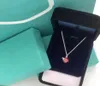 S925 Red Blue Emalj Pendant Women's Fashion Simple Necklace200M6539113