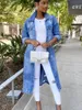 Autumn Women Sexy Ripped Denim Jackets 2023 Vintage Casual Long Jean Jacket Winter Female Sleeve Coat Streetwear 240103