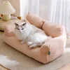Casa de gato de inverno sofá de pelúcia sofá cama lavável ninho de animal de estimação quente engrossar almofada confortável móveis de sono 240103