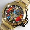 Золотые креативные непобежденные Invincible Colorful Reserve оригинальные часы со скелетонированным циферблатом для мужчин Invicto Date Watch Relogio Masculino 240103