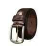 Belts 100% Pure Cowhide 3.8cm Wide Retro Fashion Stainless Steel Pin Buckle Belt Men's Genuine Leather Casual Jeans Belts Luxury Brand