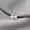 Дизайнерские мини-серьги-гвоздики с круглым жемчугом и геометрическим узором для женщин, корейские универсальные модные простые ювелирные изделия