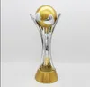 Gold Silver Plated Harts Club World Trophy Soccer Crafts Cup Football Fans för samlingar och souvenirstorlek 41,5 cm