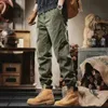 Americano carta espuma impressão cidade calças de carga tática para homens baggy ao ar livre jogger sweatpants outono streetwear pantalones hombre 240103