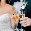 50 pièces personnalisé rond Champagne boisson agitateurs décor de mariage fête d'anniversaire Cocktail agitateur bébé douche Swizzle décorations 240104