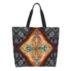 Сумки для покупок Kabyle Pottery Amazigh Орнамент Продуктовая сумка-тоут Этническая геометрическая Холстовая сумка-шопер Сумка большой вместимости