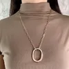 Hänghalsband högkvalitativ u låsstil zirkon 18k guldfärg halsband för kvinnor mode smycken ln105
