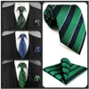 Colorful 160cm 63 Time extra longue set Blue Green Black Dots Tie et Pocket Square Wedding Gift Tie Drop L220728288B