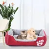 Large Square Nest S3XL Pet Dog Bed for Small Medium Dogs Soft Fleece Big Sofa Winter Warm Cat House 240103