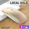 Ratos Bluetooth sem fio recarregáveis com receptor 2.4G 7 cores LED Backlight Silent Mice USB Optical Office Gaming Mouse para computador desktop laptop PC jogo novo