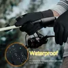 Autumn and Winter Men's and Women's Warm Cotton Gloves Touch Screen Fishing Cycling Running Fitness PVC Non-slip Wind Waterproof 240104