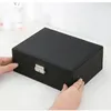 DoubleLayer Wooden Jewlery Box Ring Jewelry Jolebry and Backing with Pu Leather Storage Makeup Case 240103