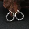 Brincos de garanhão moda punk aço inoxidável simples círculo argola para homens mulheres vintage estilo viking grosso hip hop jóias