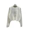 Pullover in lana a rilievo bianco stile pigro per top da donna inizio autunno nuovo maglione da donna casual allentato di fascia alta