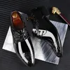 Chaussures d'affaires décontractées pour hommes chaussures habillées à lacets chaussures richelieu en cuir verni noir formel pour homme fête de mariage bureau Oxfords 240103