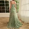 Robes décontractées Borboleta Applique Femmes Vintage Robe Menthe Vert Sans Manches Longue Tulle Robe De Bal Soirée Fête De Bal Année Banquet Cadeaux