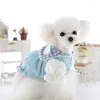 Vêtements pour chiens 2024 Vêtements pour animaux de compagnie en gros Teddy BomeiCollar Plaid Doll Vêtements Automne et hiver Chaud