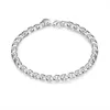 Charm Armbänder 2024 Modeschmuck 925 Sterling Silber Runde Gitterkette Armband Für Frauen Männer Hochzeit Verlobung