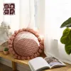 Pillow Solid Color Circular Wool Ball Knitted Car Sofa Office Chair Home Decoration