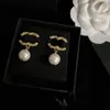 pearl earrings CHANNEL Stud Earrings Diamond Pearl Dangle Earrings High Quality Not Fade 4 Styles Wedding Jewelry for Womens teardrop pearl earrings