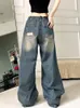 Damesbroeken Vintage gescheurde jeans Dames Baggy Grunge Y2k Retrostijl Denim Gyaru Streetwear Oversized Boyfriend Kleding Trend 2024