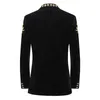 Men's Suits Slim Fit Flat Black Suit Stage Performance Presenter Dress Jacket Unique Blazer Fashion