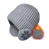 Береты для мужчин и женщин зимние теплые вязаные шапки для взрослых плюшевые ушанки однотонные шапочки женские шерстяные шапки для защиты ушей уличная утолщенная шапка