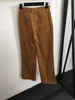 Chándal de marca para mujer, ropa de diseñador, moda, parche con letras en el pecho, abrigo de dos bolsillos + pantalones de pierna ancha de cintura alta, enero 04