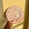 Тарелки Керамическая тарелка Креативная круглая фарфоровая посуда с чернилами для завтрака Хлеб Стейк Паста Сэндвич Фруктовый салат Овощи