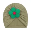 BERETS Nishine 1pcs 따뜻한 꽃 풀버 모자 비니 아이 유아 유아 터번 모자 머리 액세서리 헤드웨어 크리스마스 선물