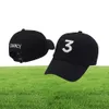 Black Khaki Popularna piosenkarka Chance The Rapper 3 Chance Cap Black Letter Hafdery 3D Baseball Caps Hip Hop Streetwear Savage SnapB1049741