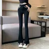 Jeans pour femmes Pantalons évasés en bas de cloche Pantalons skinny pour femmes Taille haute S Slim Fit Noir avec poches Flare Womens Spanx Emo Z A