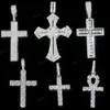 Necklaces Wholesale VVS Moissanite Diamond Cross Pendant 925 Sterling Silver Jesus Cross For Necklace Men Women Fine Jewelry Charm