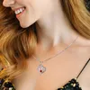 Luxury Love Heart Shaped Zircon Necklace med Rose Gift Box Lämplig för kvinnliga vänner 2023 Ny Fashion Valentine's Day Christmas Jewelry Gifts 240104