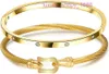 Bracciale rigido per pneumatici per auto di qualità originale in vendita YUWINICER Bracciale dell'amicizia da donna placcato oro Personalità impilabile in acciaio con scatola originale OOA1 V265