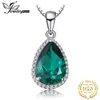 Jewelrypalace 3.7ct Symulowany nano szmaragd 925 Srebrny Naszyjnik wiszący dla kobiety Prezent rocznicowy Kamień Brak łańcucha 240103