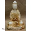 Dekorativa figurer 11 "Kina gamla antikvit jade håll vas guanyin staty