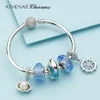 Anneaux Athenaie Ludique Dauphin Charms Fit Bracelet Colliers Sterling Sier Italien Murano Verre Charme Perle pour Femmes Bijoux