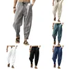 Pantaloni da uomo Pantaloni da uomo in cotone e lino Elastico in vita Harem Joggers Vestibilità ampia M-3XL M-XXXL Uomo Taglie forti Morbide