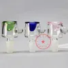 Latest Smoking Colorful Drop Handle Style Pyrex Thick Glass 14MM 18MM Male Joint Herb Tobacco Glass Filter Bowl Oil Rigs Waterpipe Bong DownStem Bubbler Holder