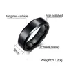 Bröllopsringar Vnox Black Tungsten Carbide Mens Wedding Ring Förlovningsring Mens smycken 6mm Wide Anillos 240103