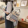 Korean Style Cute Backpacks Women Waterproof Nylon Small Shoulder Bags for Teenage Girls Schoolbags Flower Travel Rucksack 240103